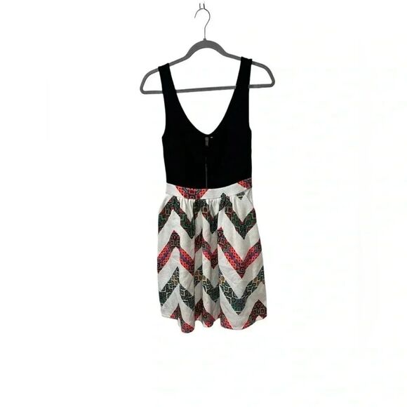 Maeve Dresses & Skirts - Maeve Anthropologie Amapola Multi Color Chevron Dress Size 6 EUC RARE